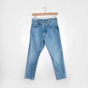 Levi's 501 high rise light skinny jeans raw hem